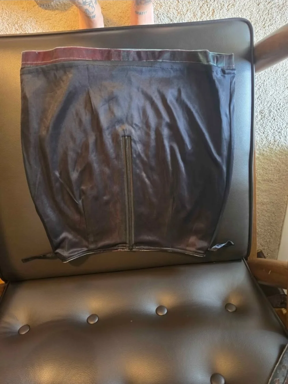 Vintage Velvet Bodycon Mini Skirt Silver/red Color Shift